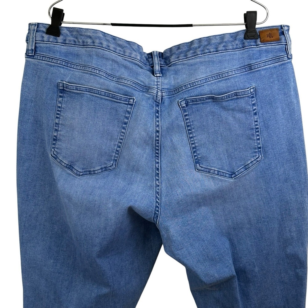 LAUREN RALPH LAUREN Embroidered Crop JEANS 22W Stretch Denim Boho 40 X 23 Stitch - Picture 4 of 16